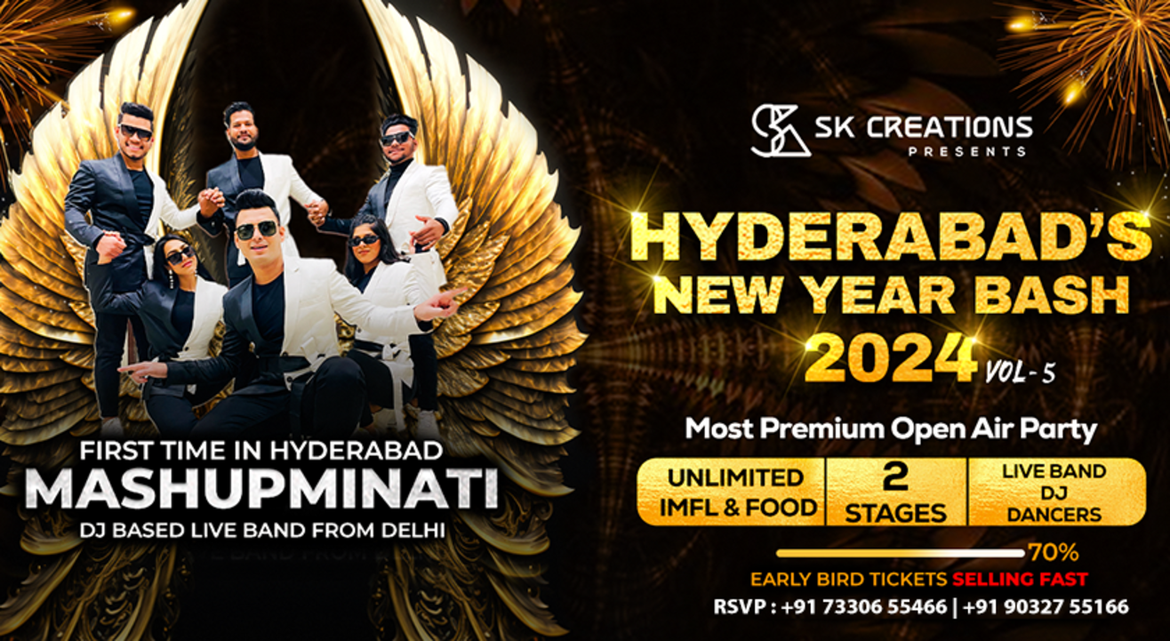 HYDERABAD'S  NEW YEAR BASH 2024 (Open Air) | NY 2024