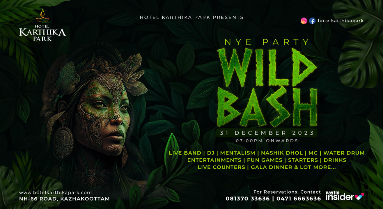 WILD BASH - New Year Eve Party Trivandrum | NY 2024