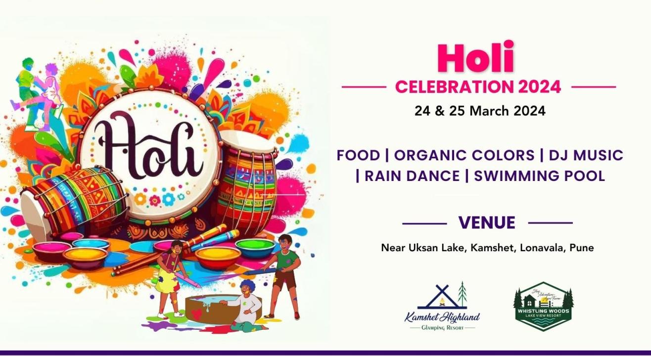 Holi Festival Celebration & Tent Camping | Holi Pool Party Near Mumbai & Pune | Kamshet | HOLI 2024