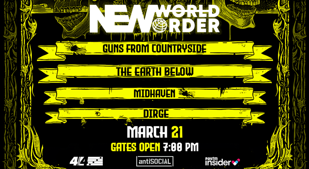 NEW WORLD ORDER 14.0 FT. DIRGE, MIDHAVEN, THE EARTH BELOW, GUNS FROM COUNTRYSIDE