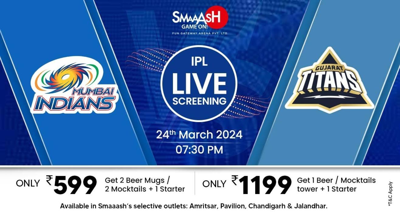 MI vs GT IPL 2024 LIVE SCREENING SMAAASH JALANDHAR