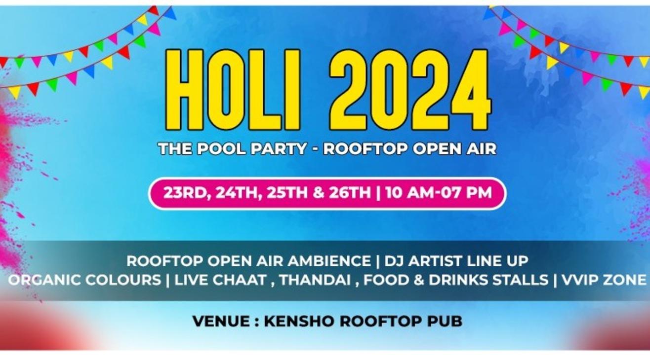 BIGGEST ROOFTOP OPEN AIR HOLI PARTY 2024 | HOLI 2024