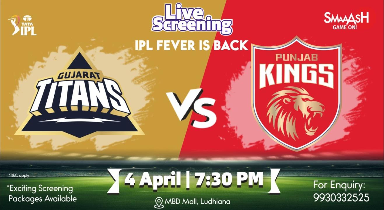 GT vs PBKS IPL 2024 LIVE SCREENING @ SMAAASH - LUDHIANA