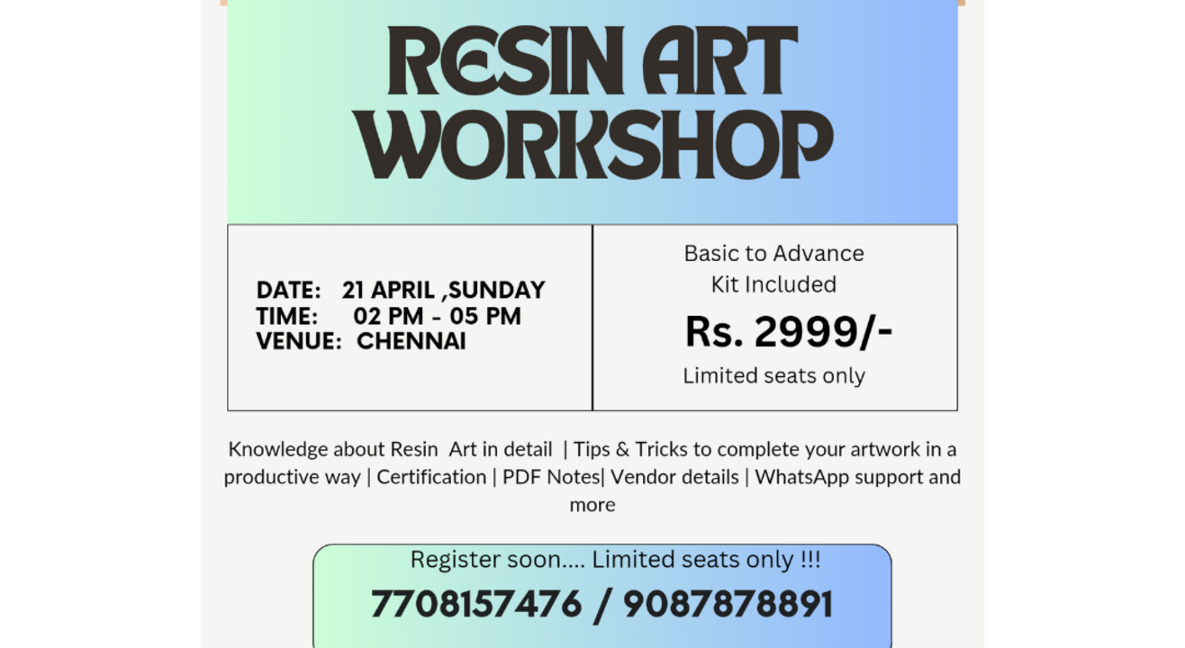 Resin Art workshop - Chennai 