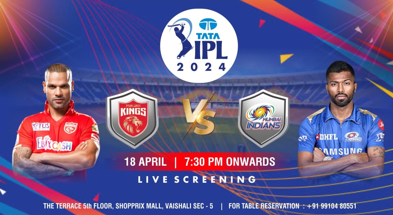 Punjab Kings (PBKS) vs Mumbai Indians (MI) IPL 2024 screening @The Terrace