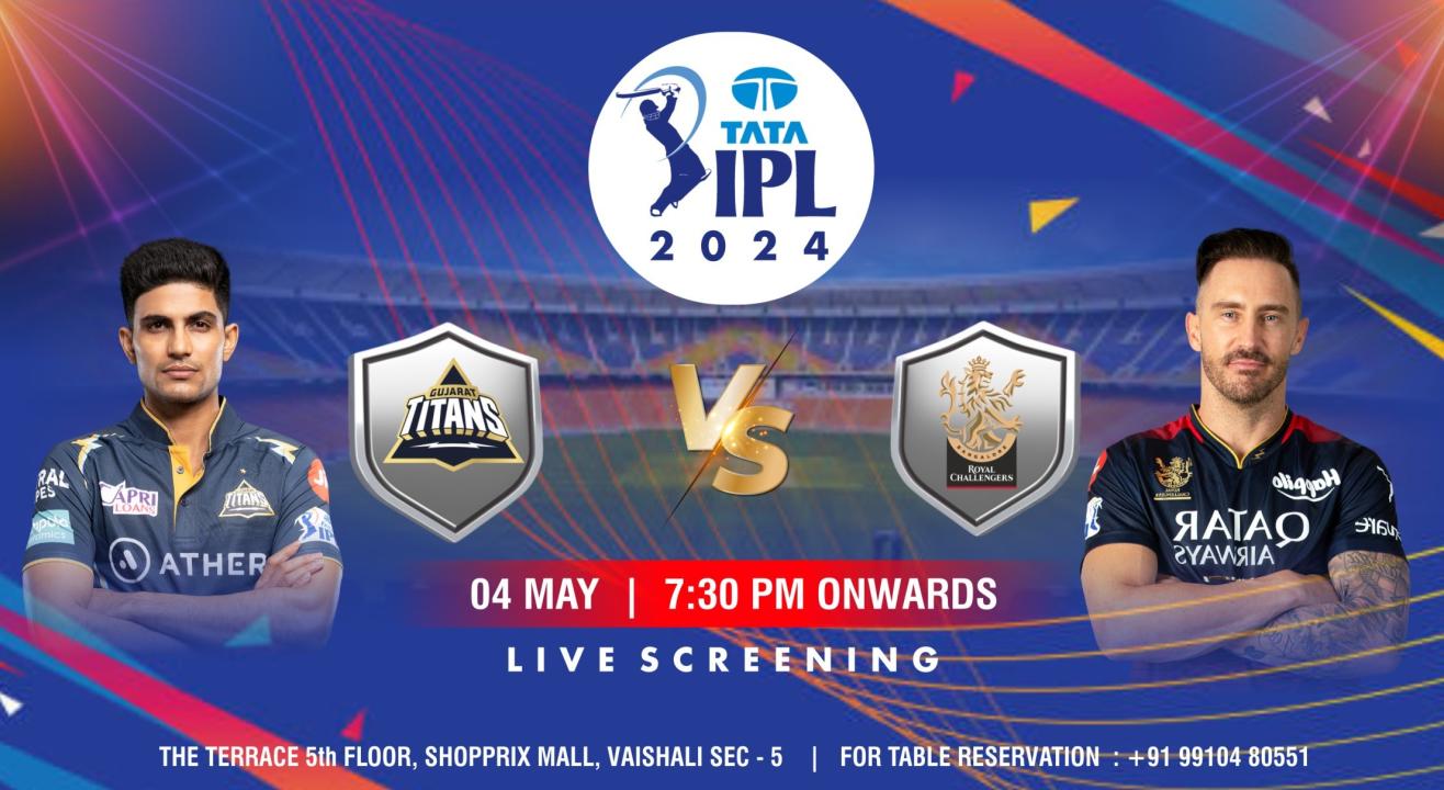 Royal Challengers Bangalore (RCB) vs Gujarat Titans (GT) TATA IPL 2024 screening at The Terrace