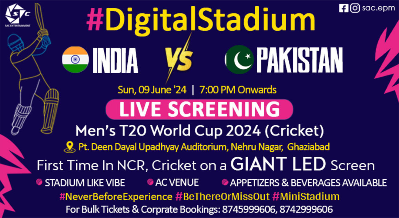 India vs Pakistan match of ICC T20WC 2024 on GIANT SCREEN | Screening