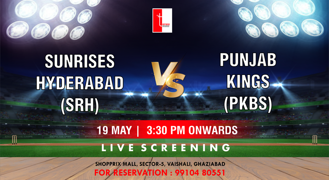 SRH vs PBKS match screening at The Terrace