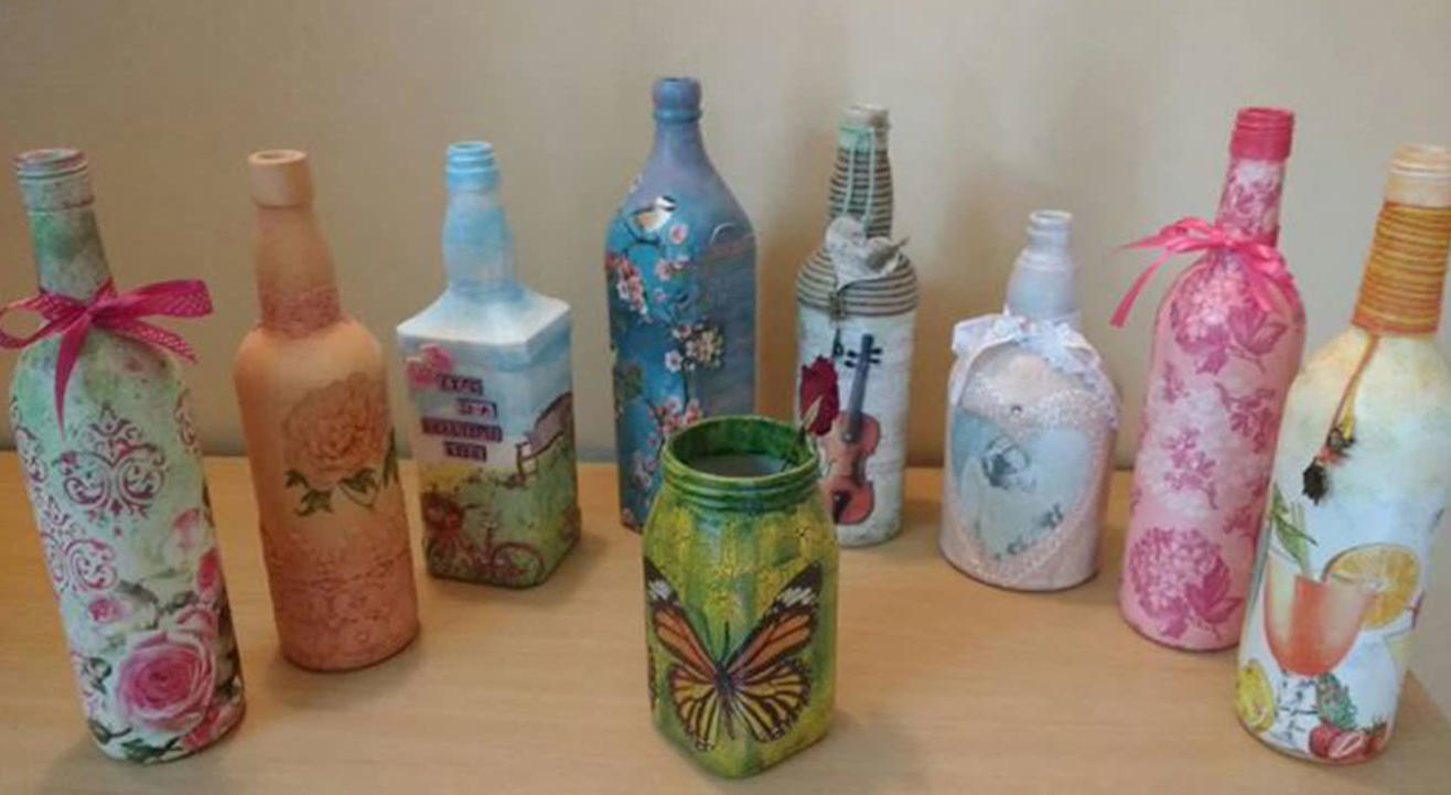 Decoupage on Bottle