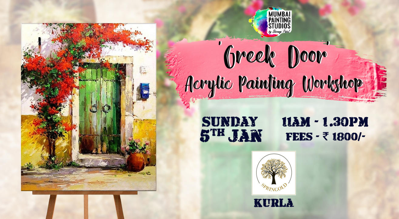 'Greek Door' Acrylic Knife Painting in Mumbai