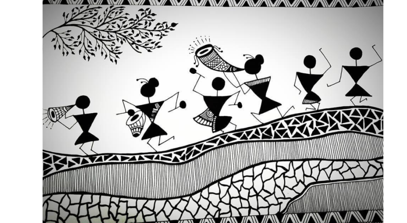 Warli Art Drawing For Class 4 ~ Easy Indian Warli Art For Kids ...