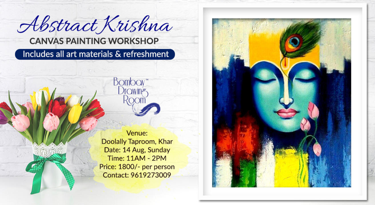 Abstract Krishna Canvas Painting by Bombay Drawing Room