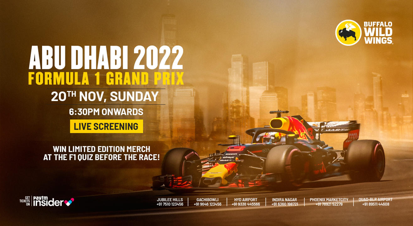 Formula One Abu Dhabi GP Live Screening at BWW Jubilee Hills