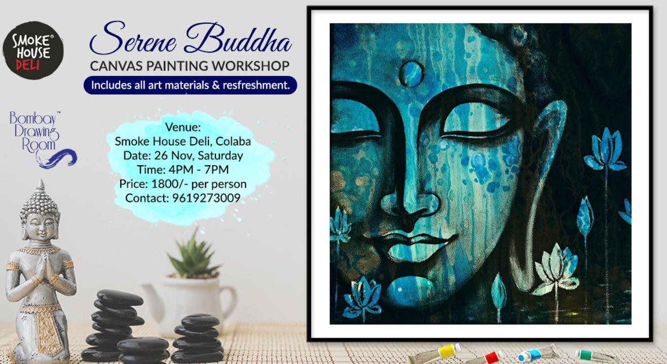 Serene Buddha Canvas Painting by Bombay Drawing Room
