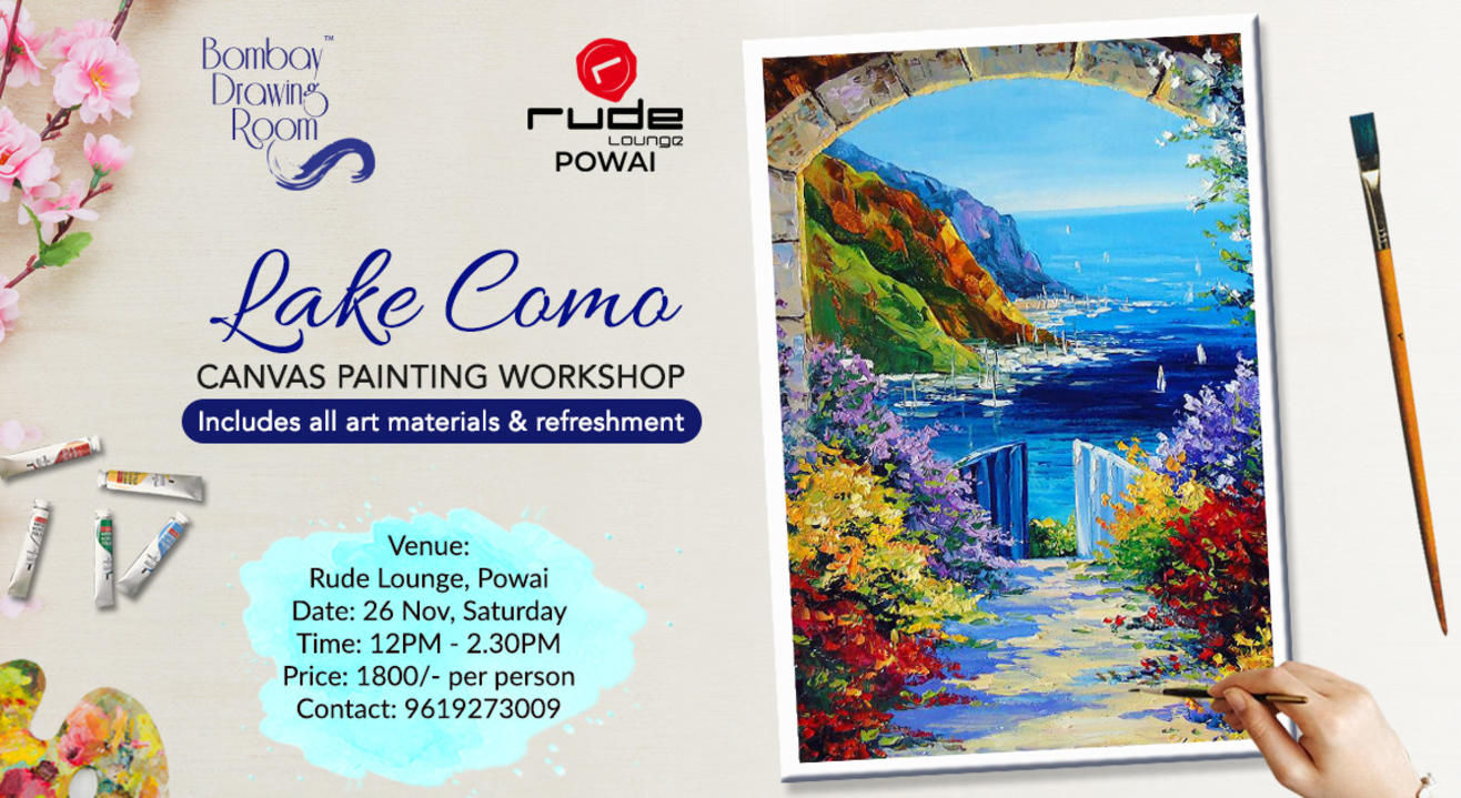 Lake Como Canvas Painting by Bombay Drawing Room Painting