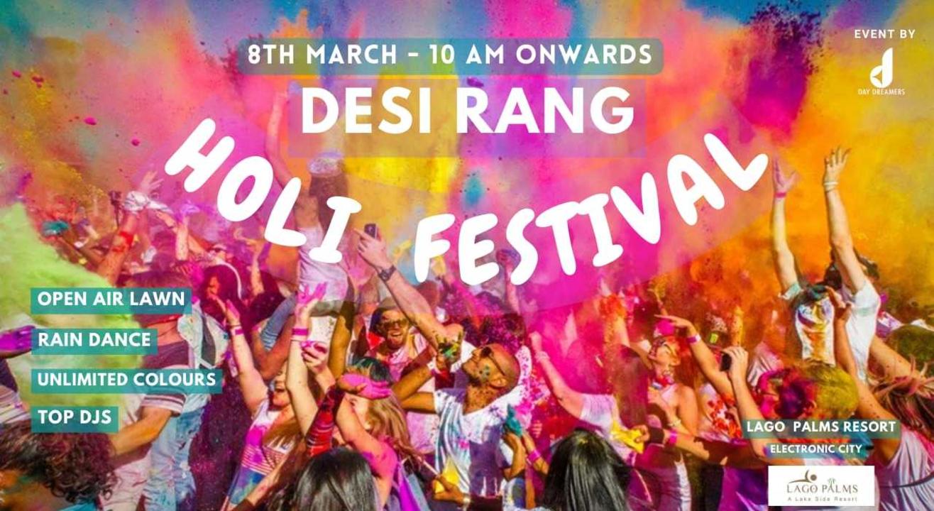 Desi Rang Holi Rain Dance Festival Holi 2023