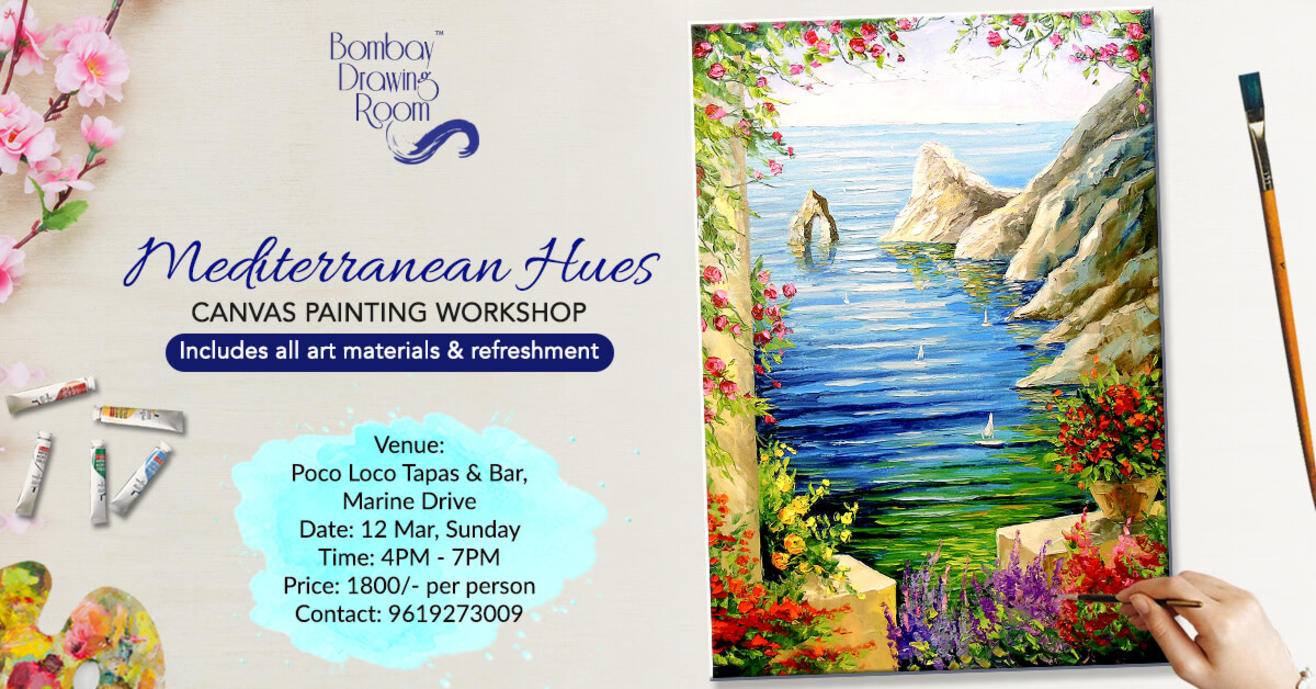 Mediterranean Hues Painting by Bombay Drawing Room Painting