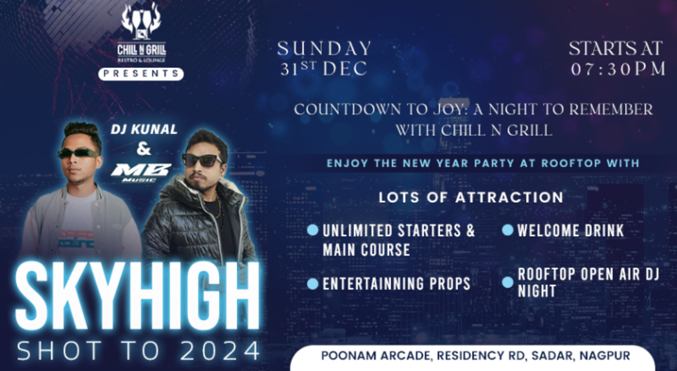 SKYHIGH SHOT TO 2024 New Year Party 🎉 (Nagpur) NYE 2024 NY 2024