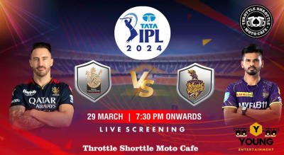 RCB vs KKR : IPL 2024 LIVE SCREENING : Throttle Shrottle Moto Cafe 