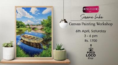 Serene Lake- Canvas Painting Workshop, by Impressions Art