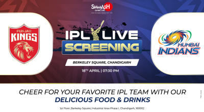 MI vs PBKS IPL 2024 LIVE SCREENING @SMAAASH - CHANDIGARH 