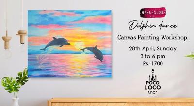 Dolphin Dance- Canvas Painting Workshop, by Impressions Art