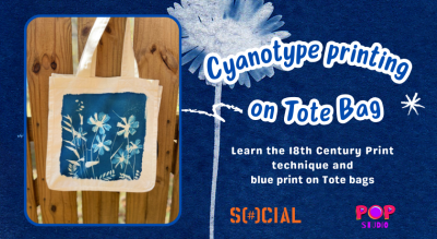 Cyanotype Printing on Tote Bag 