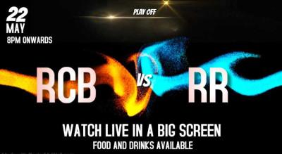 RCB VS RR LIVE SCREENING 