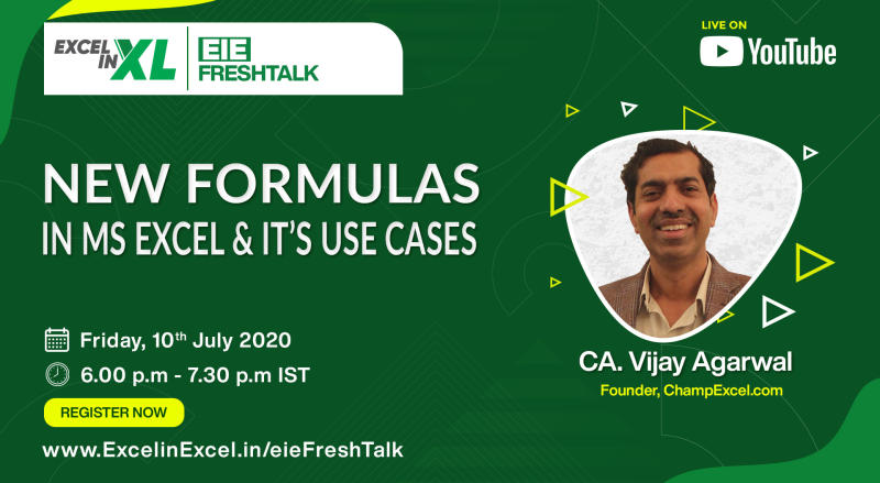 New Formulas in MS Excel and its use cases by CA. Vijay Agarwal | #EiEFreshTalk by Excel In Excel