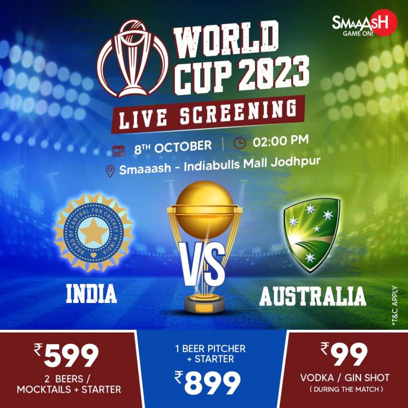 INDIA vs AUSTRALIA WORLD CUP FINAL LIVE SCREENING @SMAAASH PUNE
