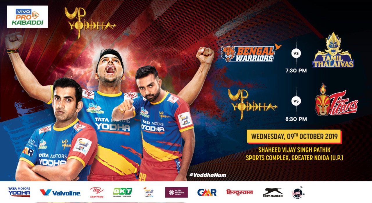 VIVO Pro Kabaddi 2019 - Bengal Warriors vs Tamil Thalaivas and U.P. Yoddha vs Telugu Titans