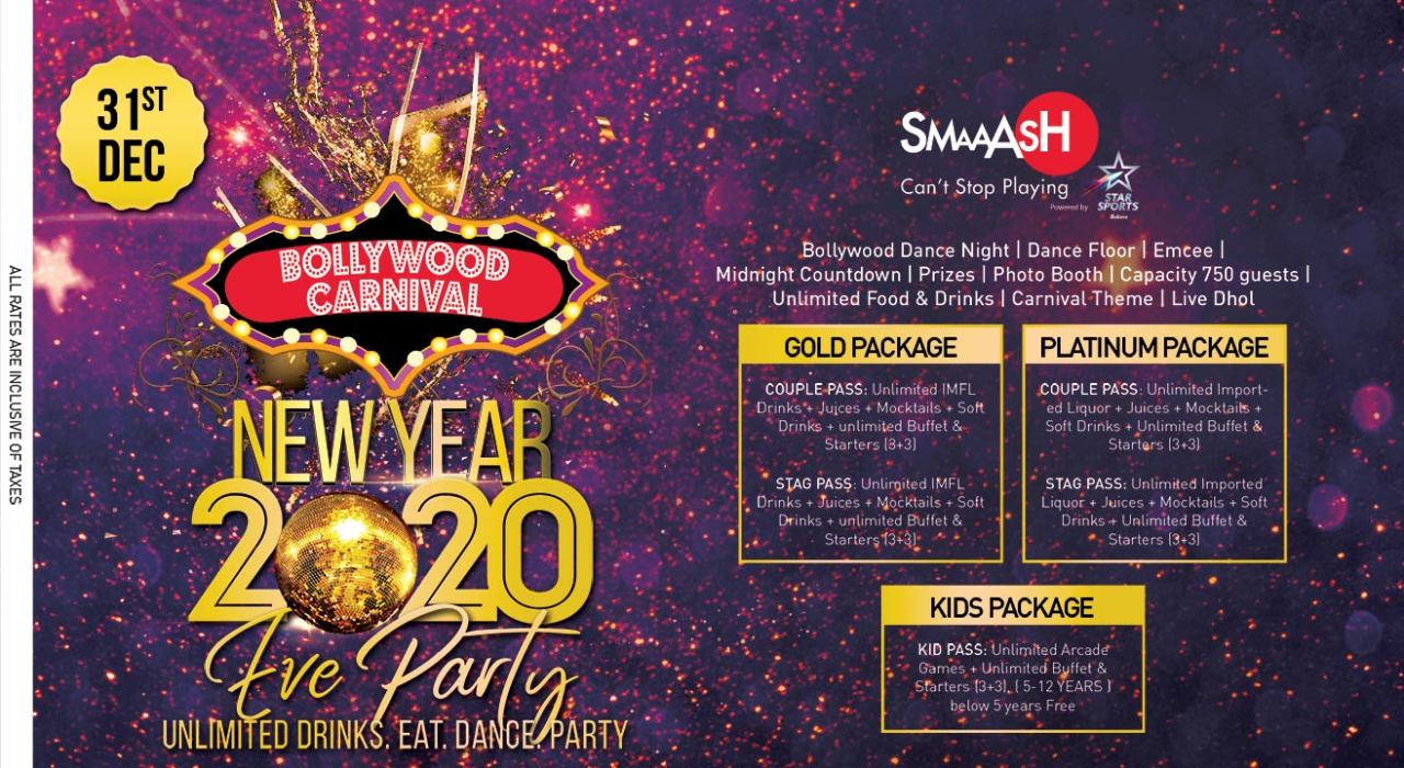 New Year Eve 2020 Carnival Bollywood Dance Party | Cyber Hub