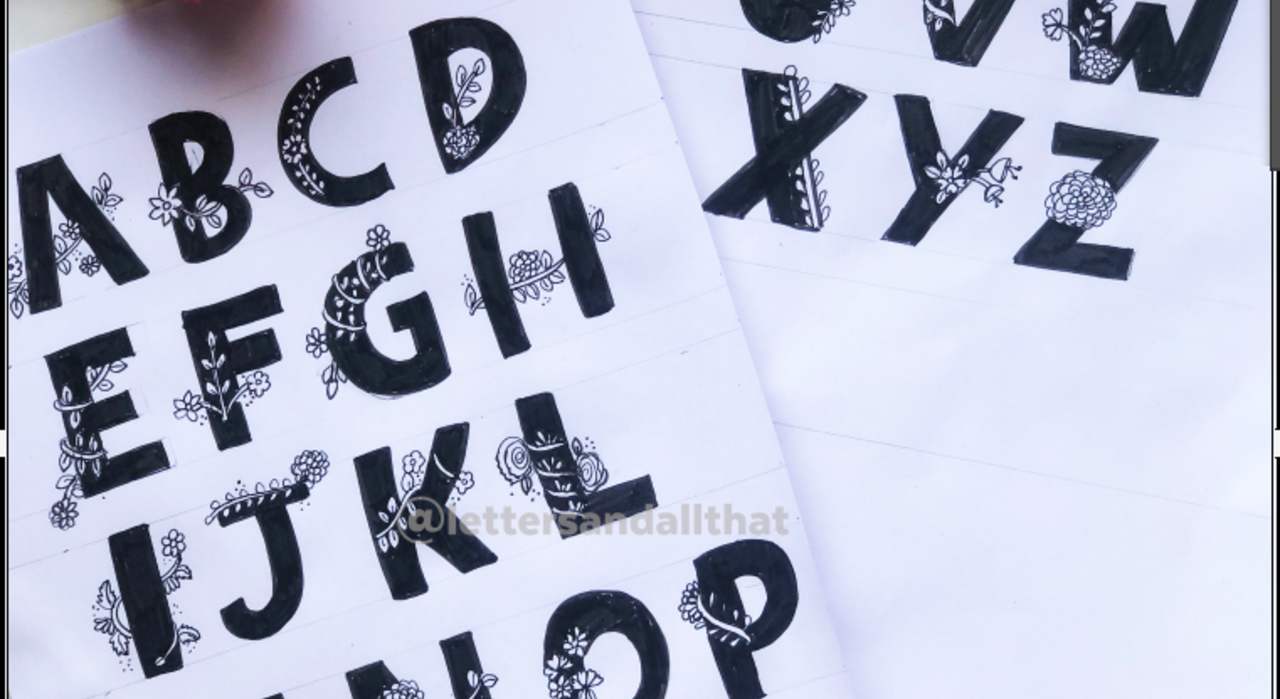 Floral hand lettering