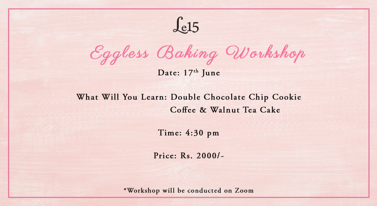 Eggless Baking Workshop with Chef Pooja Dhingra