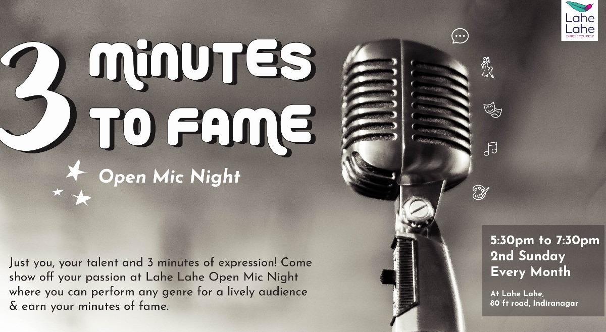 3 Minutes to Fame (Online Open Mic)