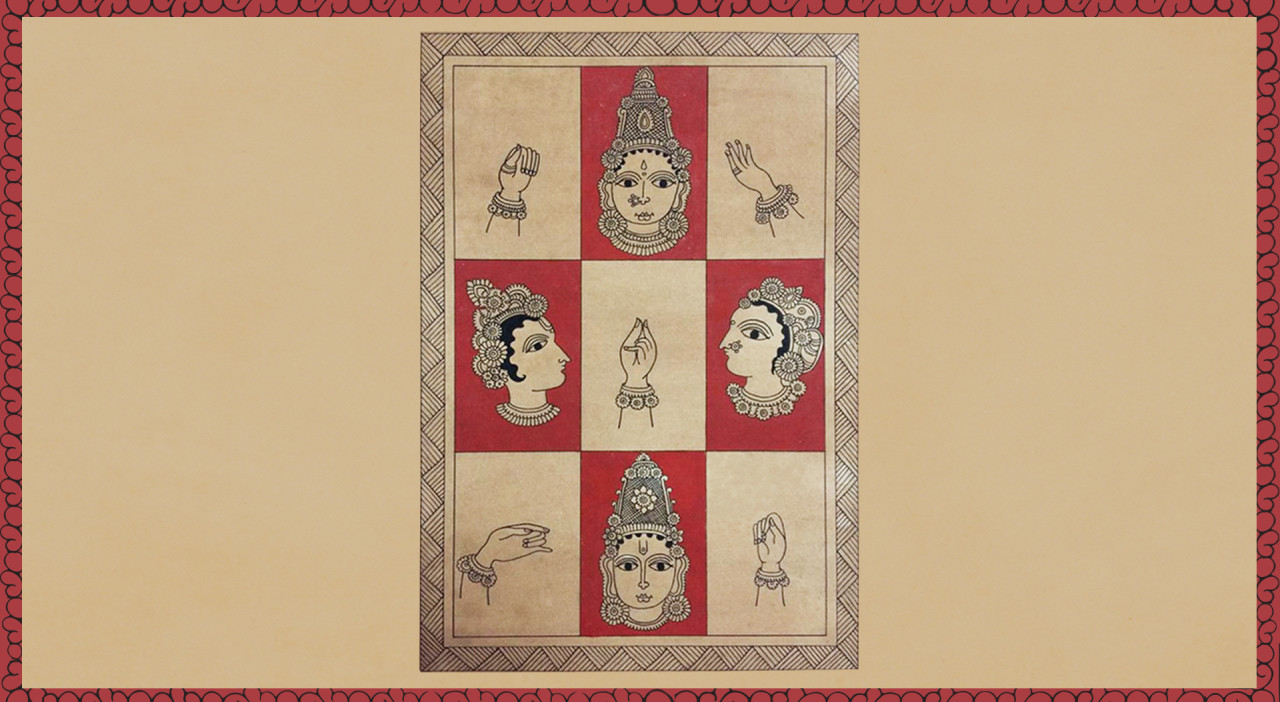 Kalamkari Faces And Mudras