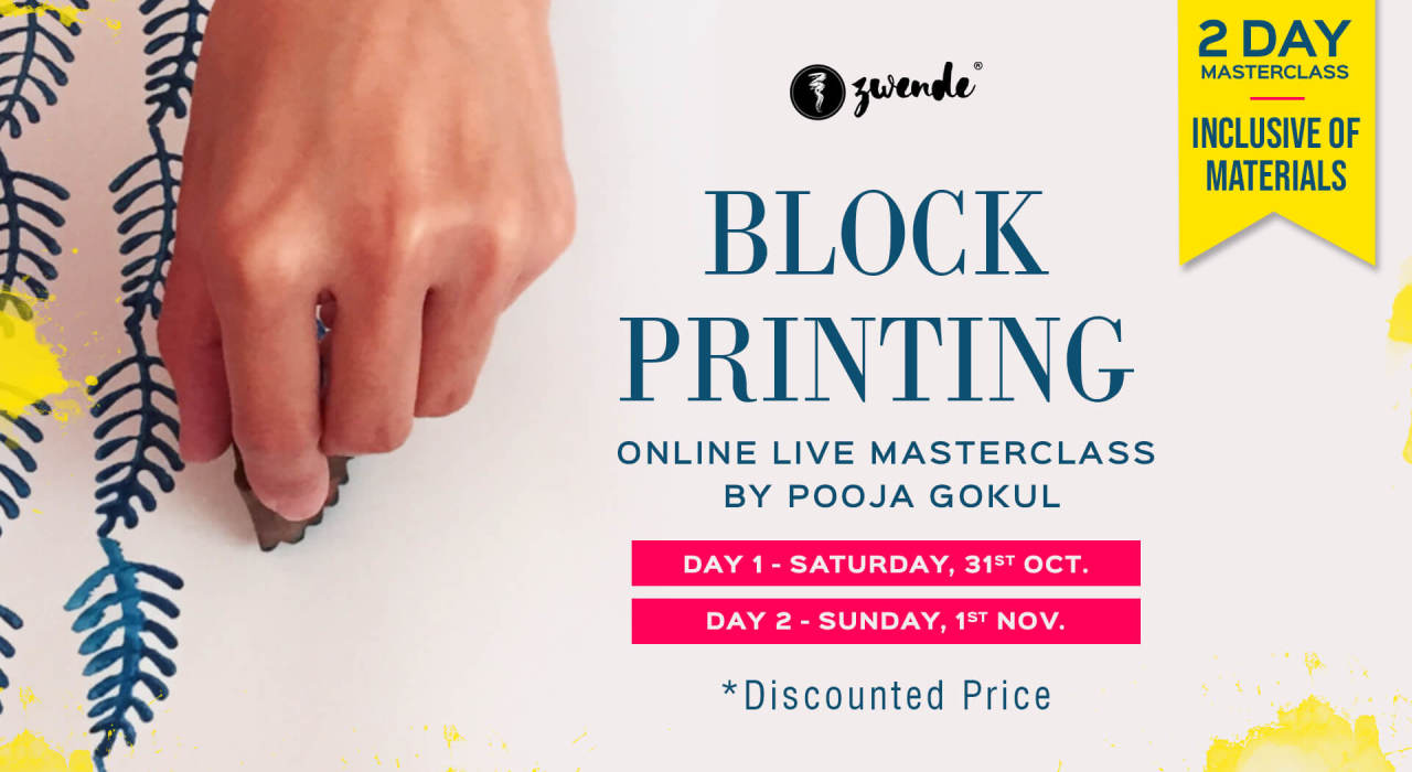 Block printing online live masterclass (Inclusive of materials)
