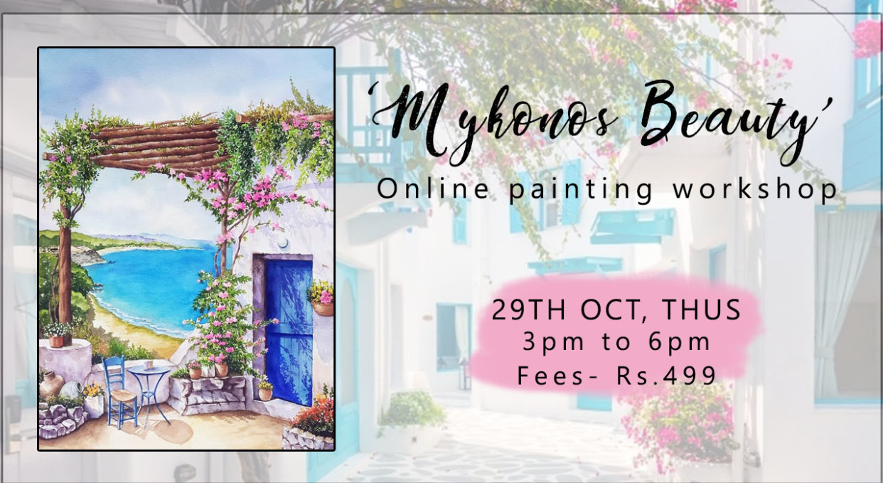 ‘Mykonos Beauty' Painting workshop by Paintology