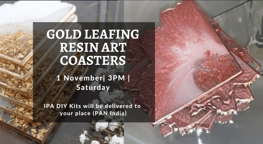 Gold Leafing Resin Art Coaster - IPA Diy Kit
