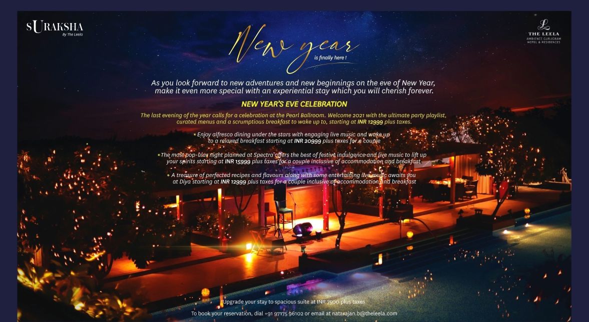 NY Party and Experiential Stays at The Leela Ambience Gurugram!