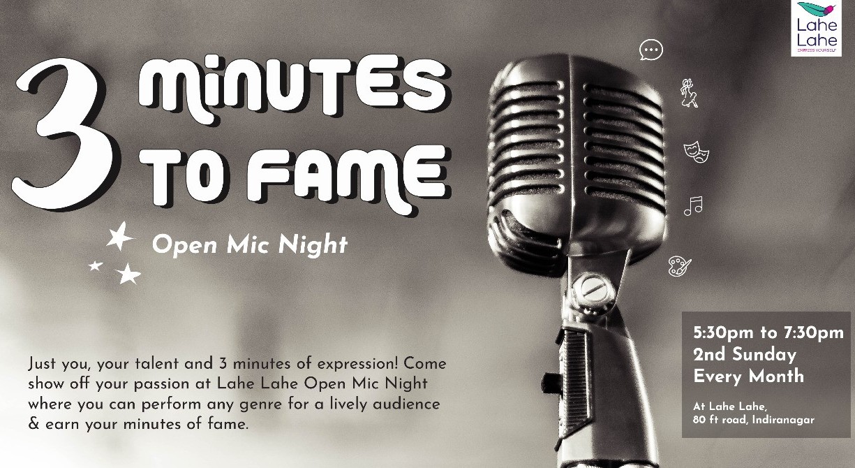 3 Minutes to Fame (Online Open Mic)