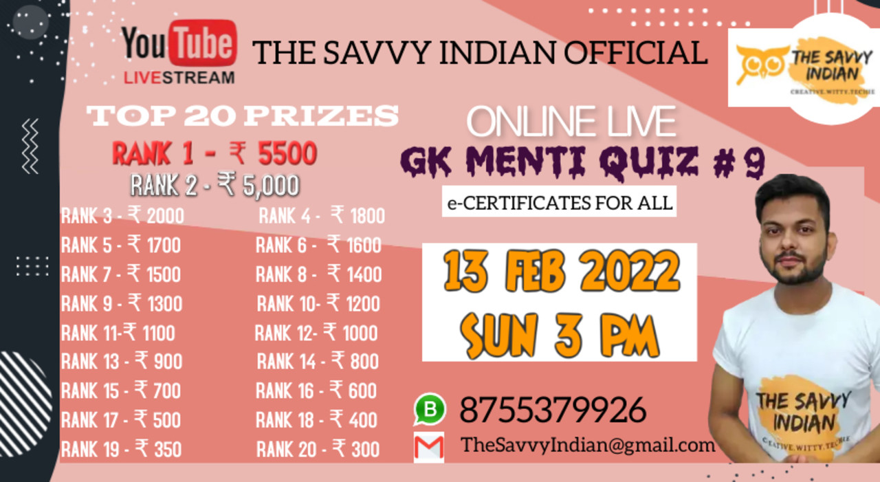 ONLINE LIVE GK MENTI QUIZ