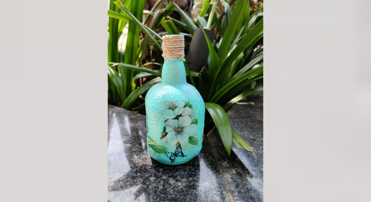 Decoupage on Bottle