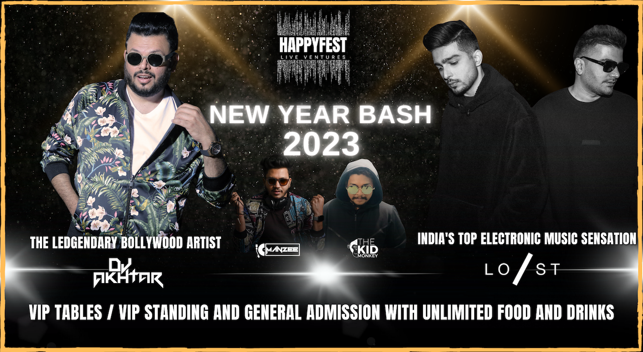 BIGGEST NEW YEAR BASH 2023 @ CIDCO Exhibition Centre, Vashi by HappyFest Live| NYE 2023 | | NYE 2023