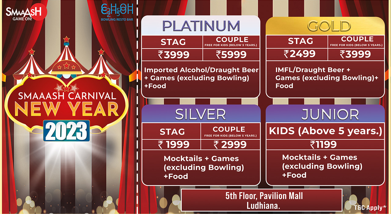NEW YEAR'S EVE PARTY @ SMAAASH, PAVILION MALL | NYE 2023
