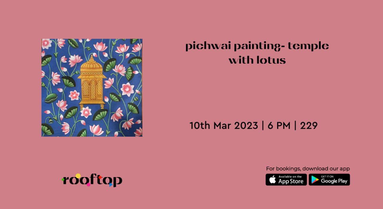 Pichwai Painting- Temple with Lotus