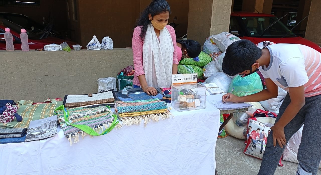 Material Drop at Goonj office in Hyderabad