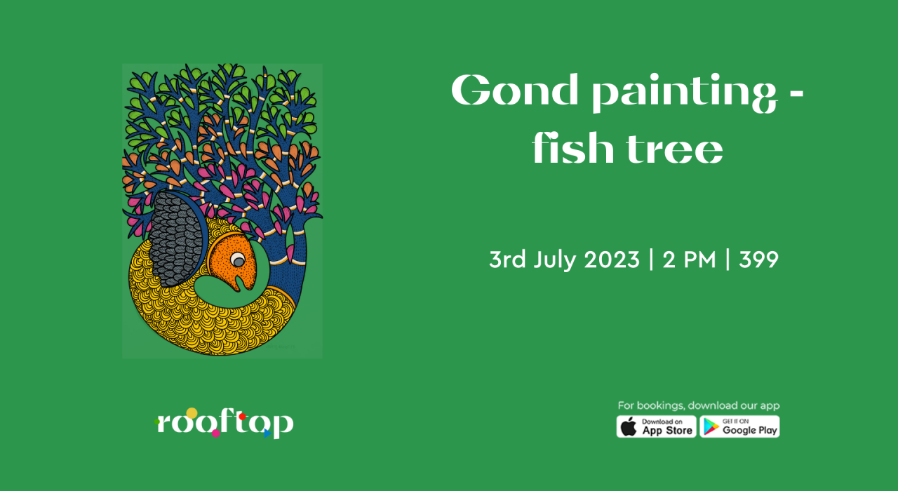 Gond painting - fish tree