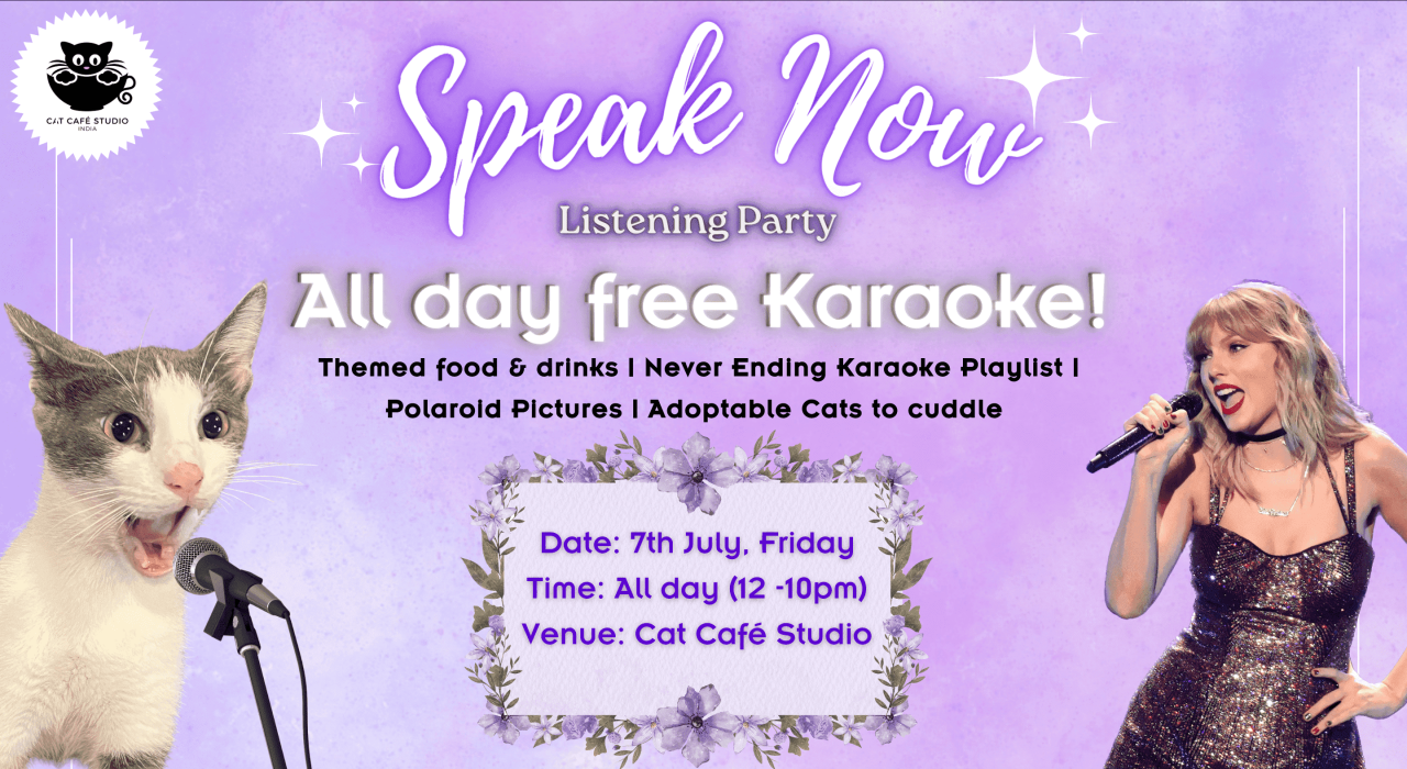 Speak Now All Day Karaoke at Cat Café Studio, Versova