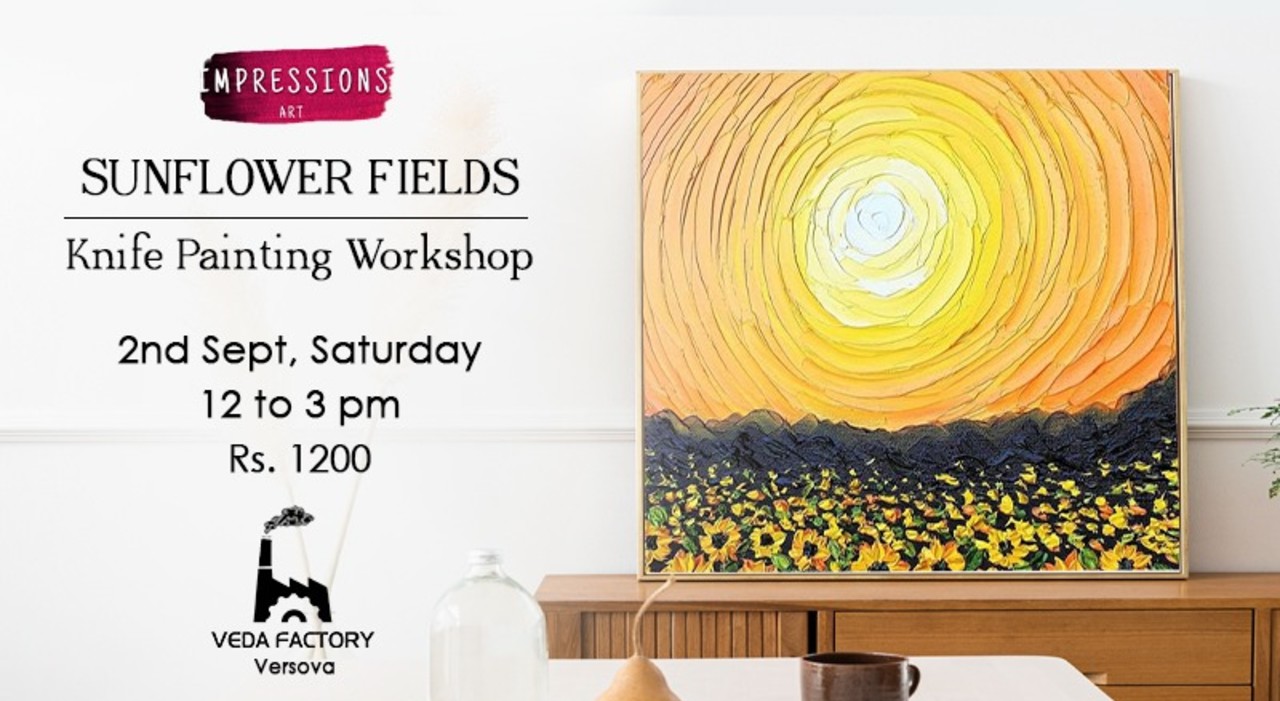 Sunflower Fields- Knife Painting Workshop, by Impressions Art
